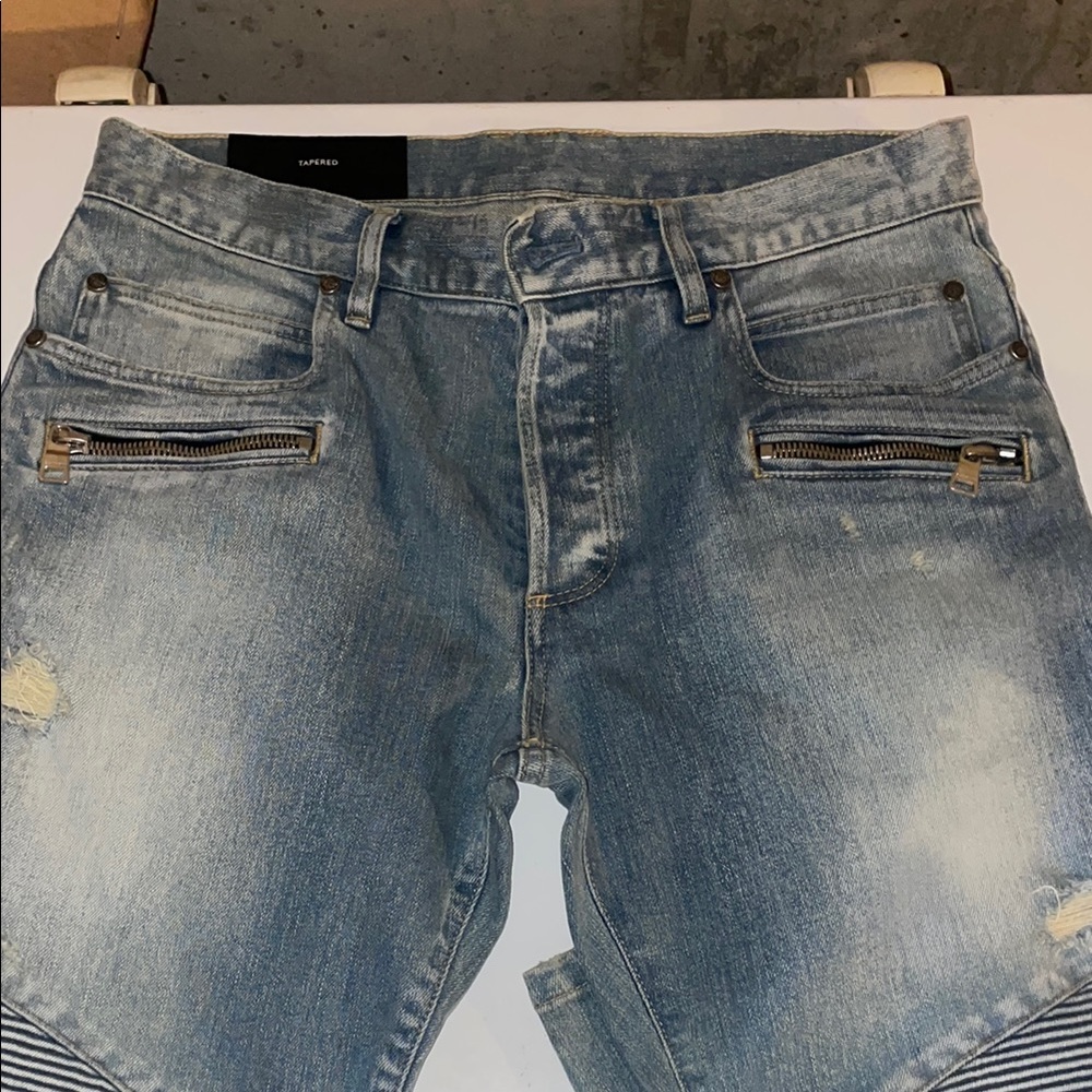 Distressed Blue Denim Shorts